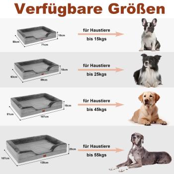 Hundesofa Grosse Hunde, Hundecouch Flauschig, Hundebett Waschbar, rutschfest Hundebetten, Weich Bequem Hundebett, Haustierbett für mittlere große Hunde (89 * 63 * 18cm)
